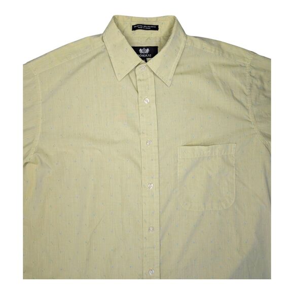 Vintage 90s Domani Men's Lime Green Confetti Button Down Shirt Size M - Picture 2 of 10